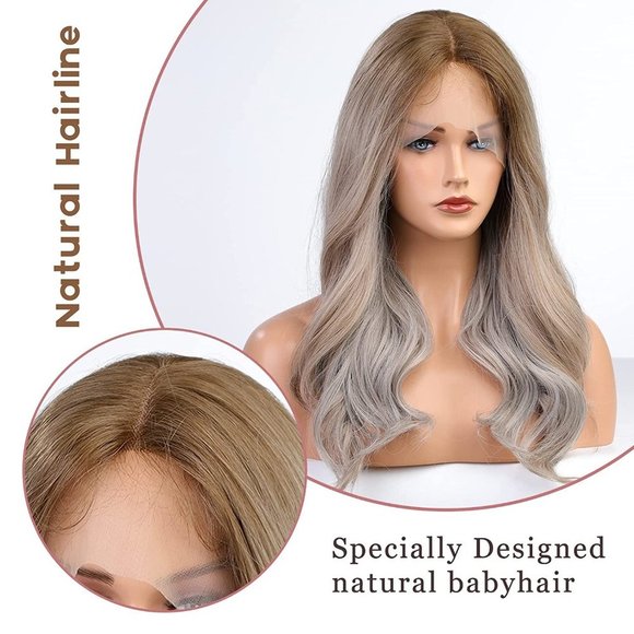 Ombre Ash Blonde Lace Front Wig - Picture 5 of 5
